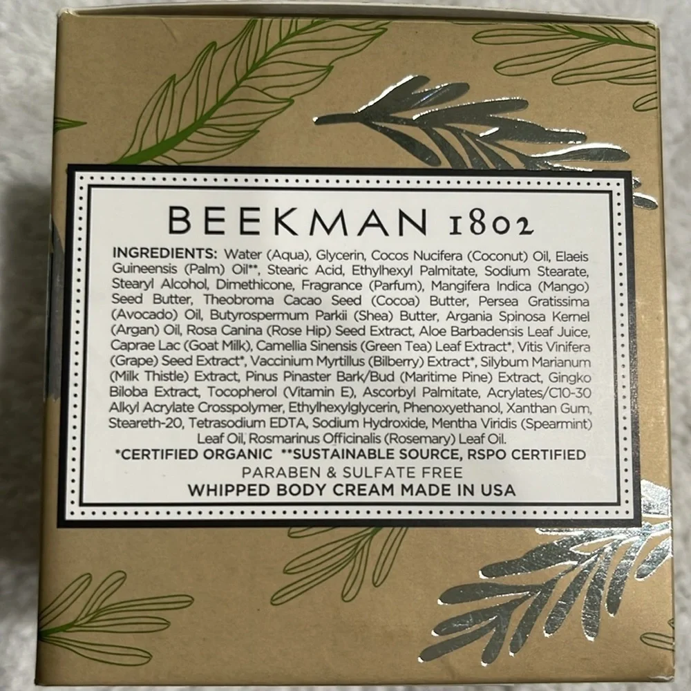 NIB Beekman 1802 Pure Goat Milk Whipped Body Cream 8.0 fl.oz Sweet Grass